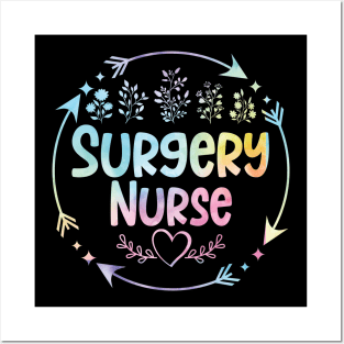 Surgery Nurse cute floral watercolor Posters and Art